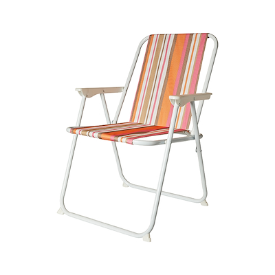 Campingstol sammenklappelig hvid/orange 46x52x78 cm