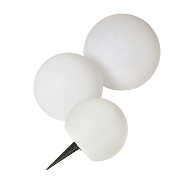 Solcelle lyskugle klar 3 stk. Ø 15+20+25 cm