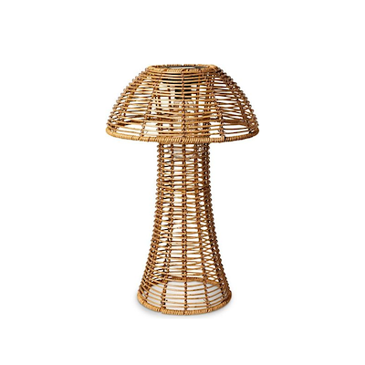 Svampe lanterne med solcelle brun 25,5x40,5 cm