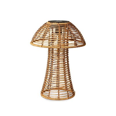 Svampe lanterne med solcelle brun 22x30,5 cm