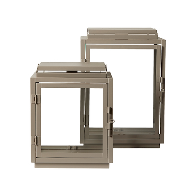 Lanterne sæt metal sand H22 + H29 cm 2 stk.