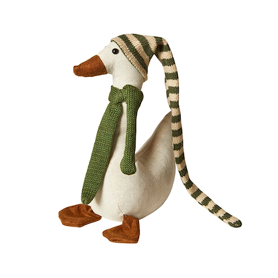 Juleand med grøn nissehue H90 cm