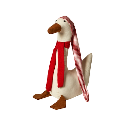 Juleand med rød nissehue H60 cm