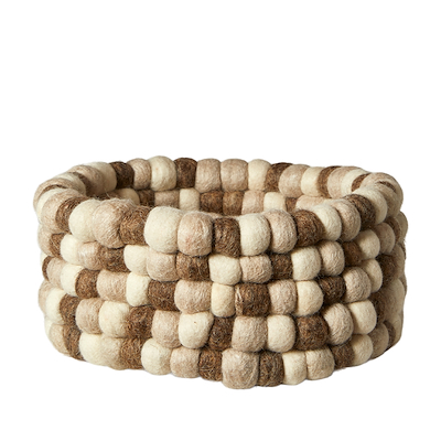 Kurv 100% uld naturfarvet Ø25 cm