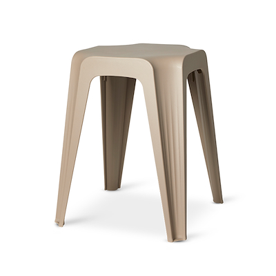 Skammel i plast med 4 ben 31,5X46 cm taupe