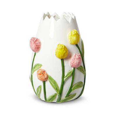 Vase tulipan hvid 12,2x11,5x17 cm