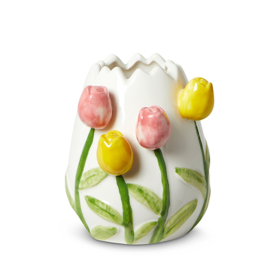 Vase tulipan hvid 8,4x7,5x9 cm