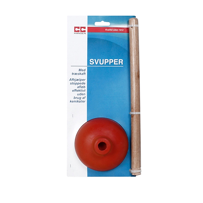 Svupper rød med træskaft