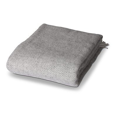 Arctic uldplaid sildeben lysegrå 130x200 cm