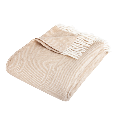 Arctic uldplaid sildeben beige 130x200 cm