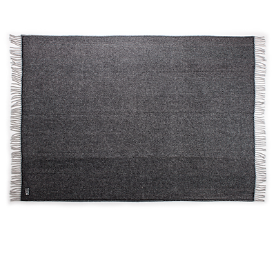 Arctic Herringbone Plaid uld sort 130x200 cm
