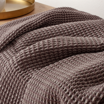 Arctic CARISMA waffle plaid i bomuld brun 130x180 cm