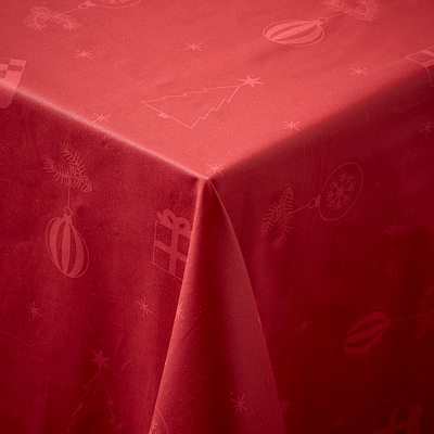 Nordisk Tekstil Damask Dug Juletid Rød 140 x 270 Cm