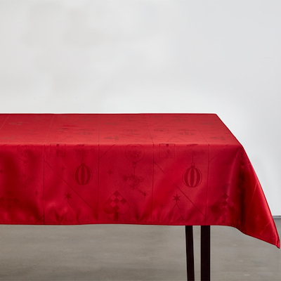 Nordisk Tekstil Damask Dug Juletid Rød 140 x 320 Cm