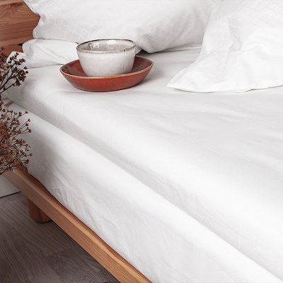 Night & Day Percale kuvertlagen hvid 90x200 xm