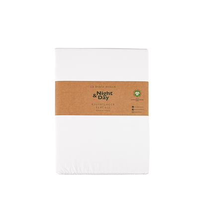 Night & Day Percale kuvertlagen hvid 90x200 xm