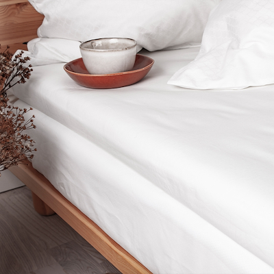 Night & Day Percale kuvertlagen hvid 180x200 cm