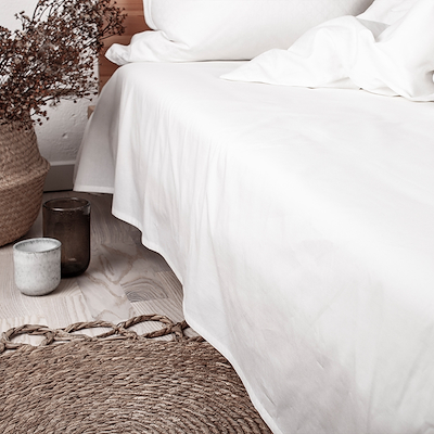 Night & Day Percale flad lagen hvid 150x250 cm