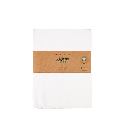 Night & Day Percale flad lagen hvid 150x250 cm
