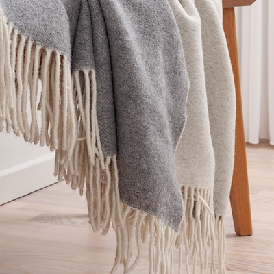 Arctic SMILLA merino & cashmere plaid uld beige 130x190 cm