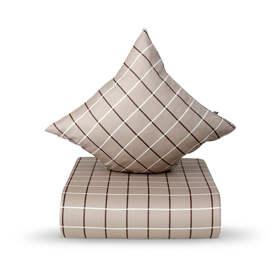Nordisk Tekstil Oliver sengetøj sand ternet 200x140 cm