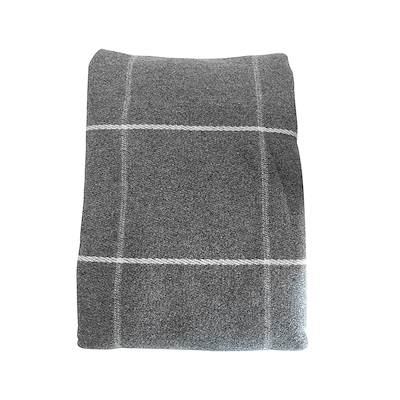 Arctic Chess plaid i bomuld grå/hvid 130x190 cm