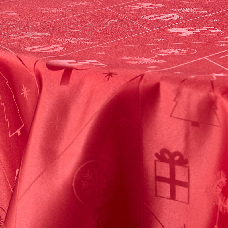 Nordisk Tekstil Juletid damask dug rød Ø 180 cm | Kop & Kande