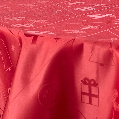 Nordisk Tekstil Juletid damask dug rød Ø180 cm