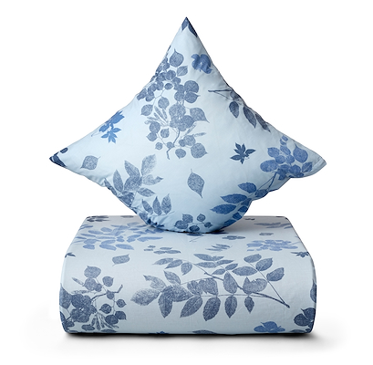 Nordisk Tekstil New Leaves sengetøj blå 140x220 cm