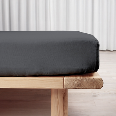 Night & Day boxlagen bomuldssatin mørkegrå 180x200 cm