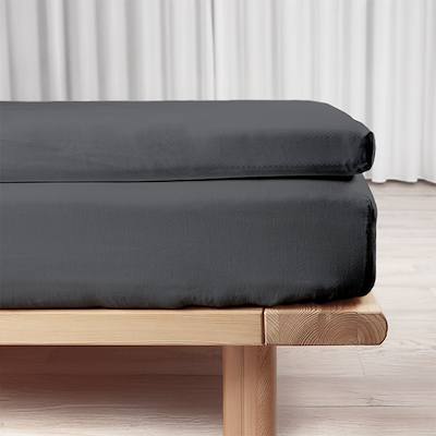 Night & Day kuvertlagen bomuldssatin mørkegrå 90x200 cm