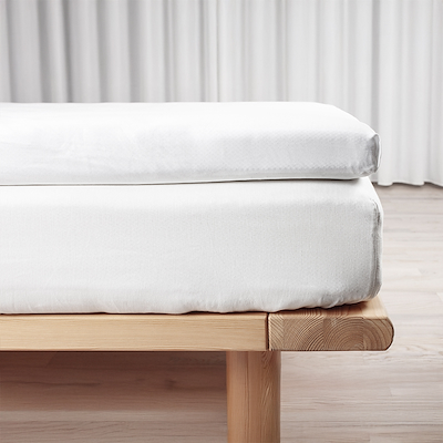 Night & Day kuvertlagen bomuldssatin hvid 90x200 cm