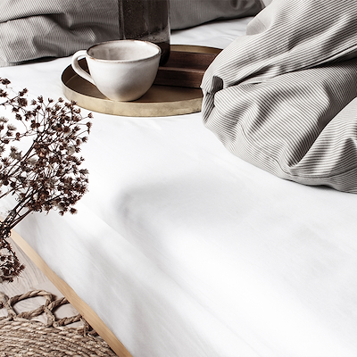 Night & Day kuvertlagen bomuldssatin hvid 140x200 cm