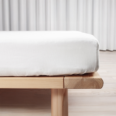 Night & Day boxlagen bomuldssatin hvid 180x200 cm