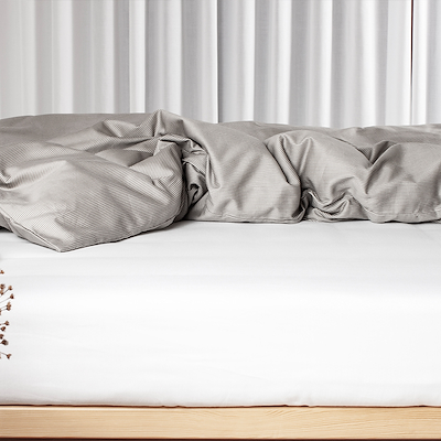 Night & Day boxlagen bomuldssatin hvid 90x200 cm