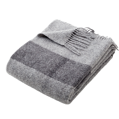 Nordisk Tekstil Ludvig plaid i uld sort/grå 130x190 cm