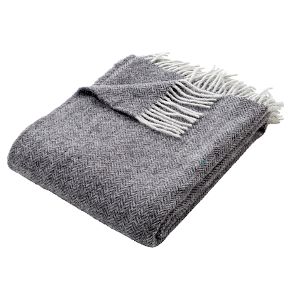 Nordisk Tekstil Sildeben plaid i uld sort 130x190 cm