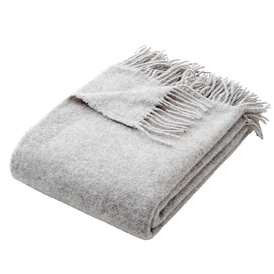 Nordisk Tekstil Basic plaid i uld lys grå 130x190 cm