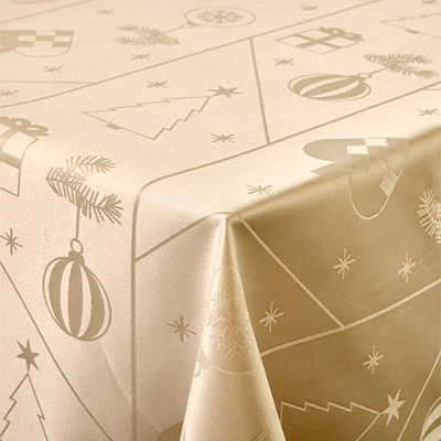 Nordisk Tekstil Juletid damaskdug hørfarvet Ø180 cm