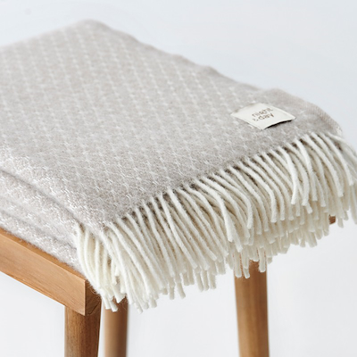 Arctic Anda uld plaid sand 130x180 cm