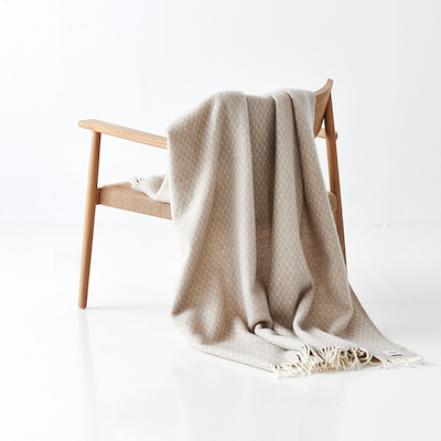 Arctic Anda uld plaid sand 130x180 cm