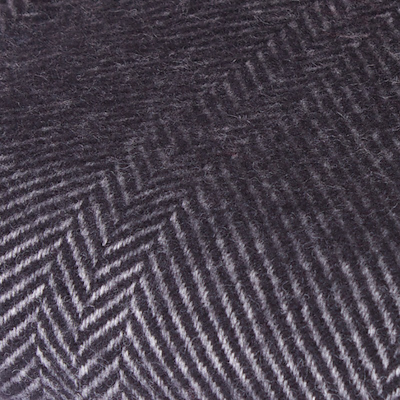Night & Day Herringbone uldplaid sort 130x200 cm