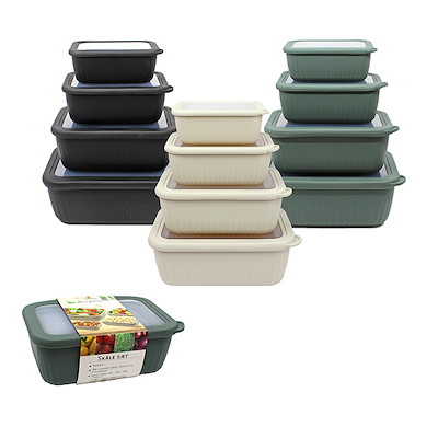 Haahr&Co. skålesæt rektangulær plast 4 stk. - assorterede farver