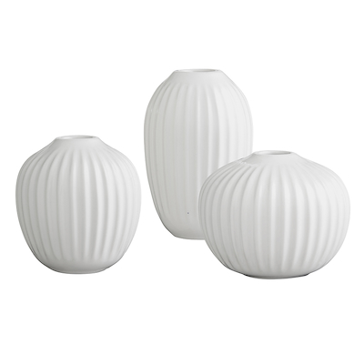 Kähler Hammershøi vaser hvid sæt med 3 stk