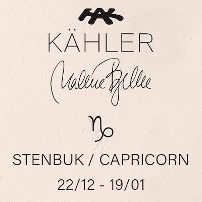 Kähler Astro stenbuk skulptur hvid 25 cm