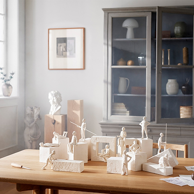 Kähler Astro stenbuk skulptur hvid 25 cm