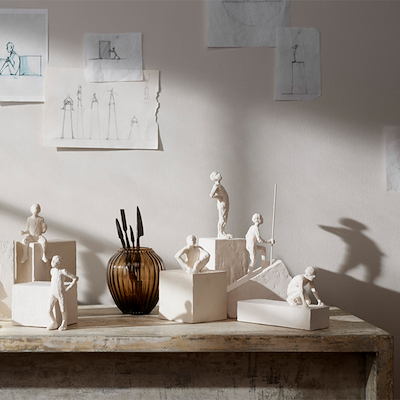 Kähler Astro stenbuk skulptur hvid 25 cm