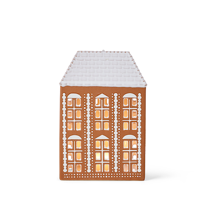 Kähler Gingerbread lyshus højhus brun H17 cm