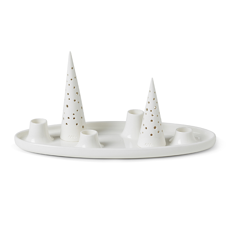 Kähler Nobili adventsstage hvid 33x13 cm