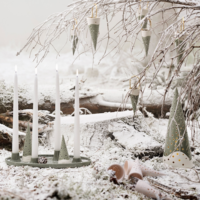 Kähler Nobili vase olivengrøn H18 cm